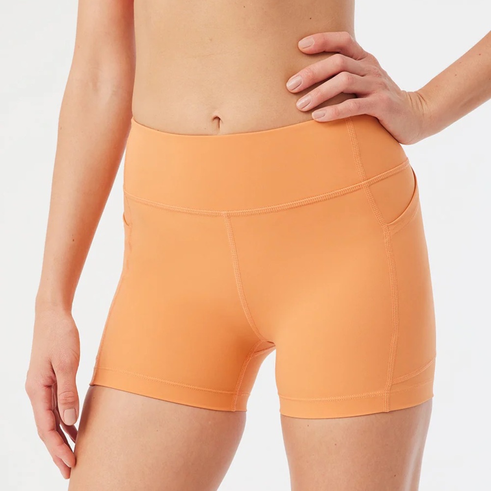 Outdoor Voices Orange Athletic Shorts High-Waisted Compression